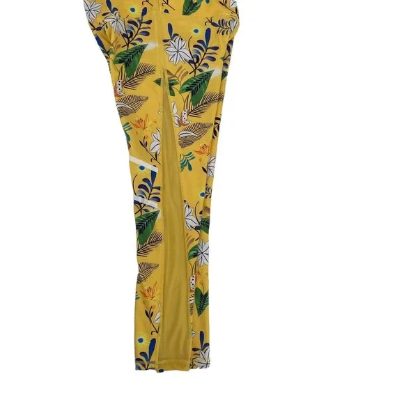 Zyia Leggings Medium 6 8 Women's Floral Mesh Reflective Art Full Length - Picture 6 of 6